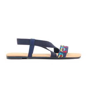 Sandalias de tacón casual azul marino CL1370 estilo sin cordones - Product Image 2