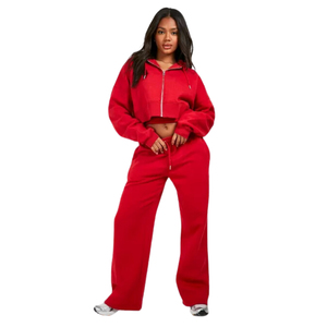 Wholesale <b>women</b> tracksuit OEM service crop top and <b>trouser</b> athletic wear Custom logo <b>women</b> tracksuit wholesale - Product Image 4