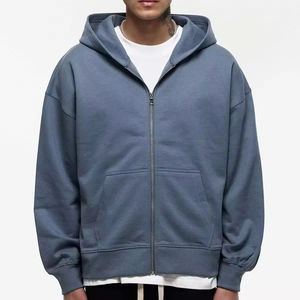 Men's Custom Logo Oversized Fleece <b>Full</b> <b>Zip</b> <b>up</b> Hoodies Vintage Printing Heavyweight French Terry Streetwear Zipper <b>Zip</b> <b>up</b> <b>Hoodie</b> - Product Image 1