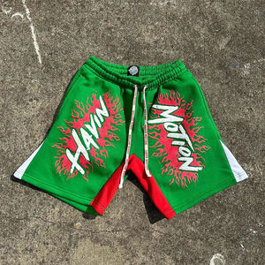 OEM Summer Casual <b>Basketball</b> Shorts 100% Cotton <b>5</b> Inches High Street Custom Logo Design XS <b>Size</b> Screen Printed Solid Pattern - Product Image 2