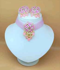 Conjunto de collar de Latón chapado en oro de alta calidad para mujer estilo étnico nupcial indio con cadena de hilo de perla Kundan para boda - Product Image 2