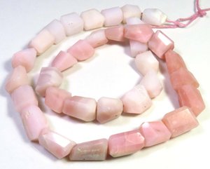 Cuentas de piedras preciosas de ópalo Rosa natural 9-14mm Tumble Nugget facetado corte escalonado 16 "hebra gemas irregulares sueltas - Product Image 6