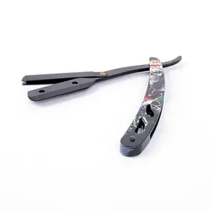 Maquinilla de afeitar recta de etiqueta privada Moq bajo, maquinilla de afeitar de Metal galvanoplastia con logotipo personalizado para hombres, maquinilla de afeitar para Barba con caja para hombres - Product Image 6