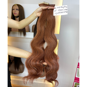 Doble dibujado cuerpo onda #33 cinta en extensiones cabello humano virgen vietnamita proveedor de cabello humano precio al por mayor - Product Image 1