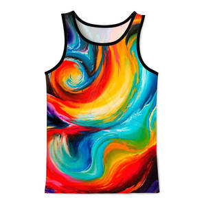 Camiseta sin Mangas Deportiva Personalizada al por Mayor para Hombre, Tejida, 100% Algodón, Sublimada, Transpirable, de Secado Rápido para Correr - Product Image 5