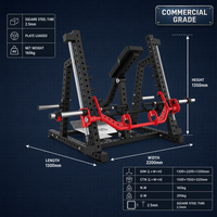 Machine à ramer Smith à charge libre robuste avec barres de guidage et barre multi-prise pour l'entraînement de force en salle de sport commerciale