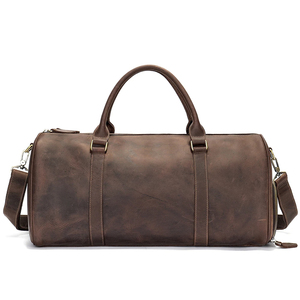 Bagages de nuit en cuir de vachette de luxe sac polochon de week-end en cuir imperméable sac de voyage en cuir véritable pour hommes - Product Image 1