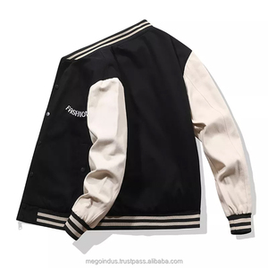 Chaqueta de béisbol de estilo callejero, chaqueta de béisbol con logotipo personalizado, de bloque de Color - Product Image 3