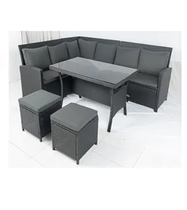 Высококачественная плетеная садовая мебель из ПЭ ротанга, L диван, черный