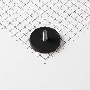 Sistema magnetico gommato Ø43x6mm con perno filettato - Product Image 1