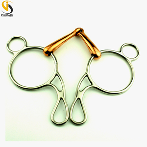 Bocado de Tres Anillos de Alta Calidad, Sólido, Articulado y Cómodo para Caballos, de Acero Inoxidable Plateado, Transpirable y Personalizable - Product Image 4