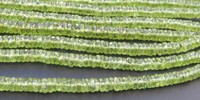Perles Heishi en péridot vert naturel, taillées à facettes, formes disque et ovale, 4-7mm, brin de 16 pouces, non montées, certifiées haute qualité, pour DIY