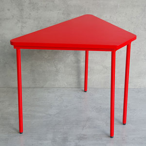 Modern Trapezoid-shaped Kindergarten <b>Table</b> KGD033 with <b>Plastic</b> Top and Multi-Color Iron Legs for <b>Outdoor</b> Use - Product Image 3