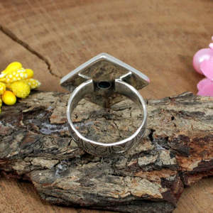 Lãng mạn cổ điển phong cách 92.5 Sterling Silver Ring thạch anh tím đá quý Set với <span class=keywords><strong>Ruby</strong></span> và Garnet Rhodium mạ đồ trang sức mỹ - Product Image 1