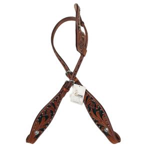 Têtière de cheval occidentale à une oreille, design personnalisé de qualité supérieure, cuir sculpté à la main pour l'équitation - Product Image 1