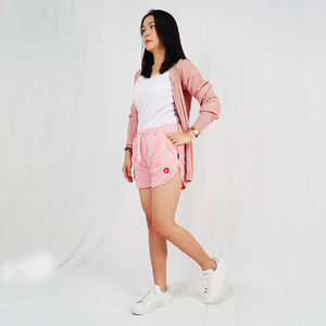 Short de sport décontracté pour femme 100% coton Mini longueur avec élastique taille moyenne respirant motif solide pantalon court - Product Image 5