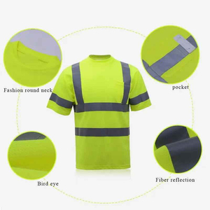 T-shirt de sécurité réfléchissant personnalisé haute visibilité 100% polyester pour hommes chemise de travail à manches courtes chemise de sécurité personnalisée - Product Image 3