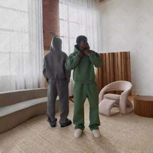 Sudadera con capucha recortada con etiqueta de goma gruesa holgada personalizada, chándal corto de lana en blanco de gran tamaño, sudaderas y sudaderas con capucha para hombre de peso pesado - Product Image 3