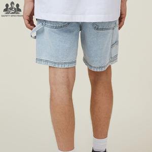 กางเกงยีนส์ขาสั้นผู้ชายแบบสั่งทำ สีพื้น สไตล์ลำลอง ติดกระดุม ผ้าฝ้าย 100% คุณภาพสูง รับออกแบบและสกรีนโลโก้ - Product Image 5