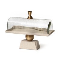Présentoir à gâteaux noir design avec dôme en verre Plateau à pâtisserie élégant pour améliorer la décoration de la fête