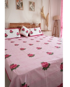 ชุดผ้าคลุมเตียงในห้องนอนผ้าคอตตอนเนื้อนุ่มพิเศษจำนวน40ชิ้นผ้าทอลายทแยงอินเดีย - Product Image 1