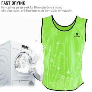 Babero de entrenamiento con impresión de logotipo personalizado de alta calidad, malla verde transpirable para adultos, venta al por mayor, ropa de fútbol - Product Image 4