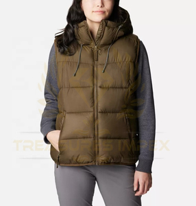 Winter Fashion Stylish Custom Design Outerwear 100% Polyester Filling Waterproof Bubble Coat Women's Puffer Vest - Product Image 2