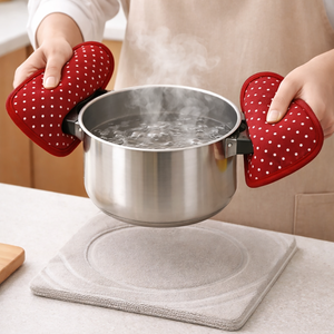 Manchon de four en coton imprimé avec poche, résistant à la chaleur, taille personnalisée au prix d'usine - Product Image 4