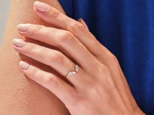 <b>Vintage</b> Open Cluster Wedding <b>Ring</b> Unique Marquise Cut Wedding 14K Solid <b>Gold</b> Lab Grown Diamond Wedding Band Stackable <b>Gold</b> <b>Ring</b> - Product Image 6