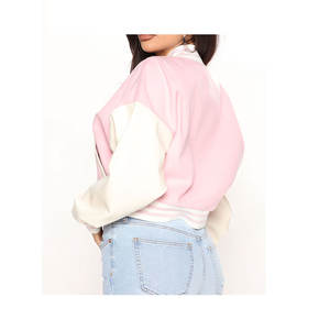 Veste universitaire matelassée en laine/viscose, style 2023, manches à patch, hiver, coton denim, doublure en soie imperméable - Product Image 4