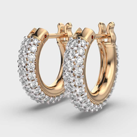 Boucles d'oreilles créoles en diamant de laboratoire 3 carats, plaqué or jaune 14K, clarté VS, couleur EF, certifiées IGI, bijoux fins pour femme, mariage