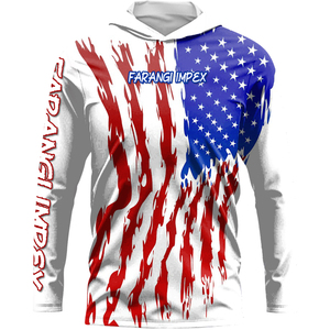 Camisa de Pesca con Capucha y Bandera Americana AFTCO, Ropa de Caza con Protección Solar para Exteriores, Camiseta con Protección UV para Hombre, Traje de Pesca de Secado Rápido 2026 - Product Image 1