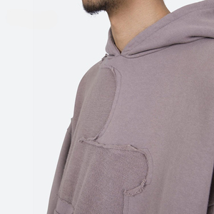 Vintage wash color block hoodies men high quality oversize <b>jumper</b> cotton blank hoodie - Product Image 5