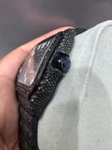 41mm Luxury Business Modern Stainless Steel Iced Square Dial Hip Hop Moissanite Diamond <b>Watch</b> SWISS for Movement Handmade <b>Work</b> - Product Image 2