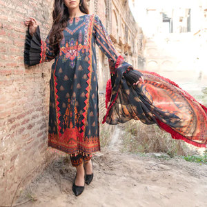 Shalwar Kameez – robes de costume de pelouse pour femmes, costumes indiens à la mode pour femmes, Design imprimé, robe de pelouse - Product Image 3