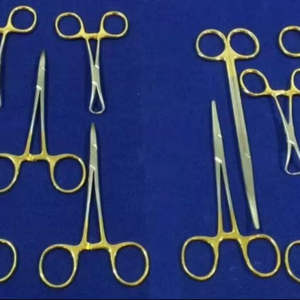 Juego de Instrumental Quirúrgico Manual de Acero Inoxidable de Alta Calidad con Mango Dorado, 17 Piezas, Certificado CE - Product Image 4