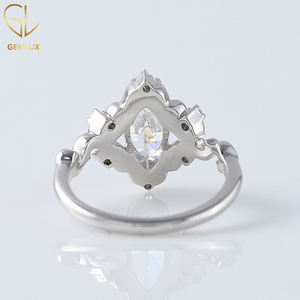 Nouveau Design Vintage Filigrane Bague, 1 CT Marquise Coupe Moissanite Diamant Vintage Style Bague de Fiançailles, Antique Diamant Bague - Product Image 4