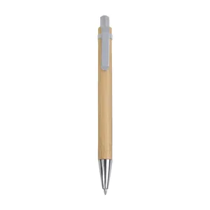Penna Personalizzata in Bambù con Chiusura a Scatto, Gadget Promozionale Ecologico - Product Image 1