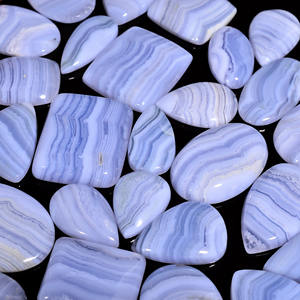 Agate de dentelle bleue naturelle Cabochon de pierres précieuses en vrac Fabrication de bijoux Pierre de forme mixte pour utilisation - Product Image 4