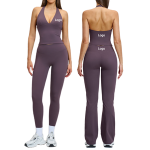 Tenues de sport respirantes pour femmes, ensembles de 7 pièces, manches longues, fitness, gym, yoga, vêtements de sport, débardeur, leggings sans couture, extensibles - Product Image 5