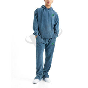 Nouveau design – Survêtement uni évasé pour homme – Sweat à capuche et pantalon de jogging personnalisables – Tissu épais – Style décontracté et tendance – Collection hiver streetwear - Product Image 1