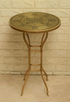 Table basse marocaine traditionnelle décorative pour la maison meubles de salon table basse classique avec cadre en bois et dessus en laiton