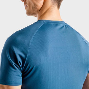 เสื้อทีเชิ้ตกีฬาผู้ชายเสื้อยืดผู้ชายสีพื้นลำลองลำลองสำหรับเพาะกายระบายอากาศ - Product Image 5