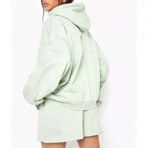 Nuevo conjunto de pantalones cortos informales con capucha para Otoño e Invierno para mujer, logotipo personalizado, insignia, sudaderas con capucha y sudaderas de lana cálidas - Product Image 6