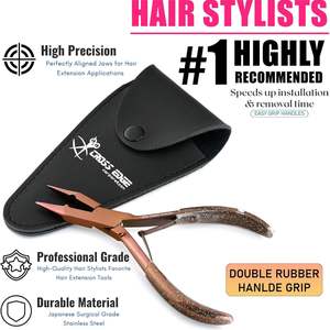 คีมต่อผมสแตนเลสที่เปิดลูกปัดนาโนดีไซน์ขากรรไกรคู่สำหรับวงแหวนขนาดเล็กแบบจีบสปริงคู่ - Product Image 3