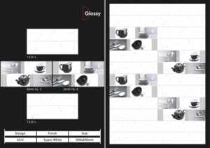 Carreaux muraux en céramique de qualité export 300x600mm pour salle de bain et cuisine, finition brillante, mate, effet sucre, design mural intérieur luxueux - Product Image 4