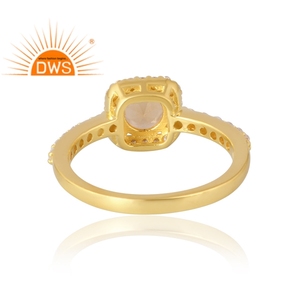 Atest-Anillo de Plata de Ley 925 chapado en oro de 18K y citrino natural, joyería fina - Product Image 2