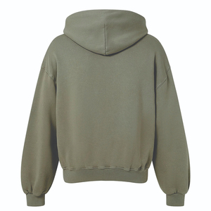 Sweat à capuche zippé en molleton de haute qualité avec logo personnalisé, créez vos propres sweats à capuche en molleton mélangé coton et logo pour homme - Product Image 3