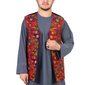 <b>Embroidered</b> Waist Coat for Men Afghan Traditional <b>Waistcoat</b> With Multi Color Embroidery Kuchi <b>Waistcoat</b> for Men - Product Image 3