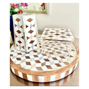 Boîte à brûleurs exclusive de luxe Ramadan Mabkhara 2025 Brûleur de bakhoor tendance en nacre et incrustation d'os avec base en acrylique - Product Image 6